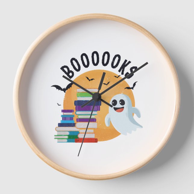 Reloj Halloween con libros, Halloween con adornos (Anverso)