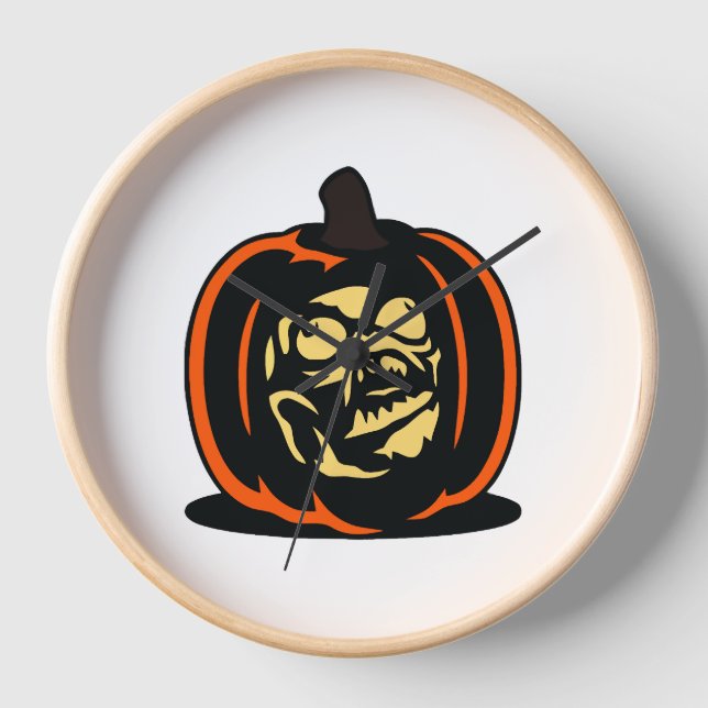 Reloj Halloween de calabaza (Anverso)