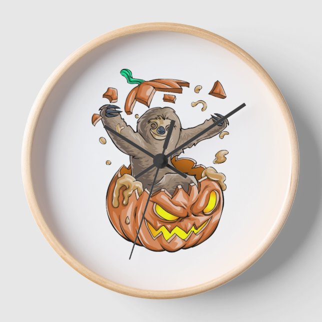 Reloj Halloween de calabaza eslovaca (Anverso)