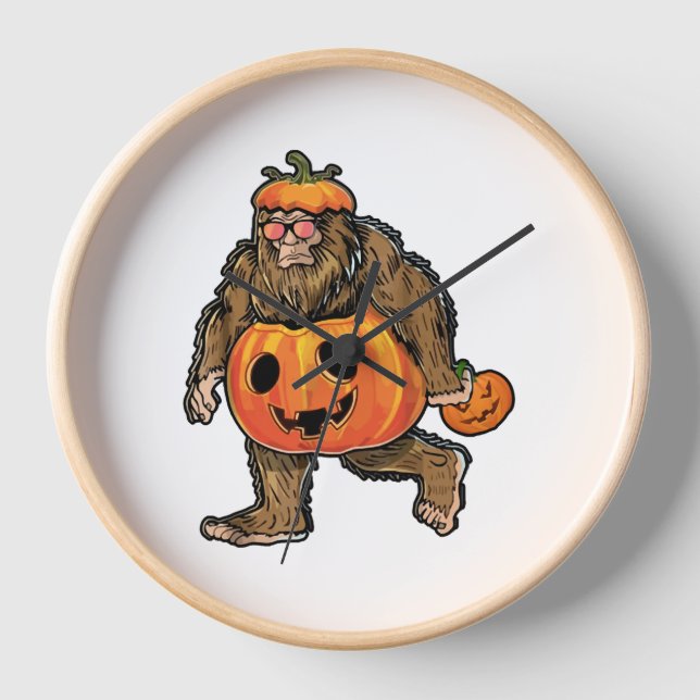 Reloj Halloween de la calabaza de los pies gigantes (Anverso)