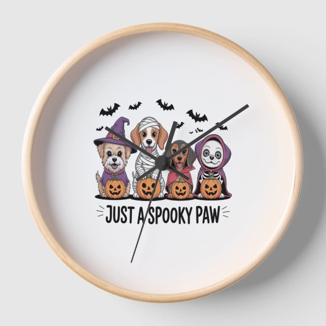 Reloj Halloween de perro sólo una patada espeluznante (Anverso)