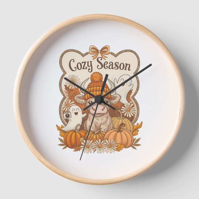Reloj Halloween del fantasma de las vacas en las tierras (Anverso)
