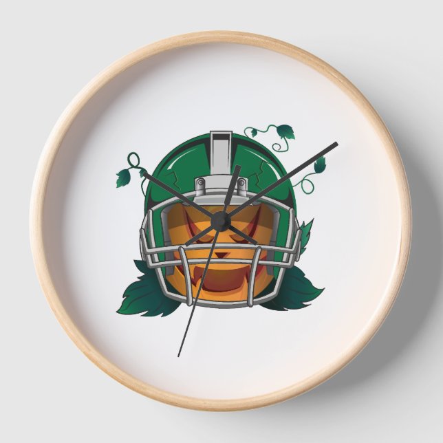 Reloj halloween del fútbol de calabaza (Anverso)
