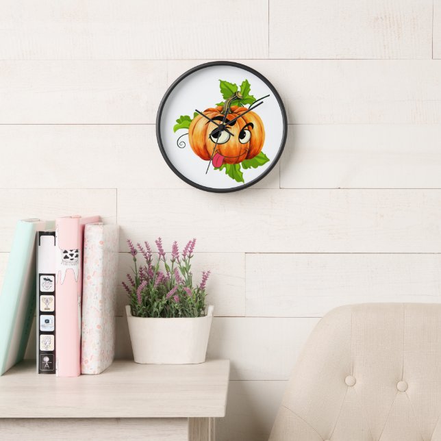 Reloj Halloween Funny Pumpkin Face (Sala de lectura)