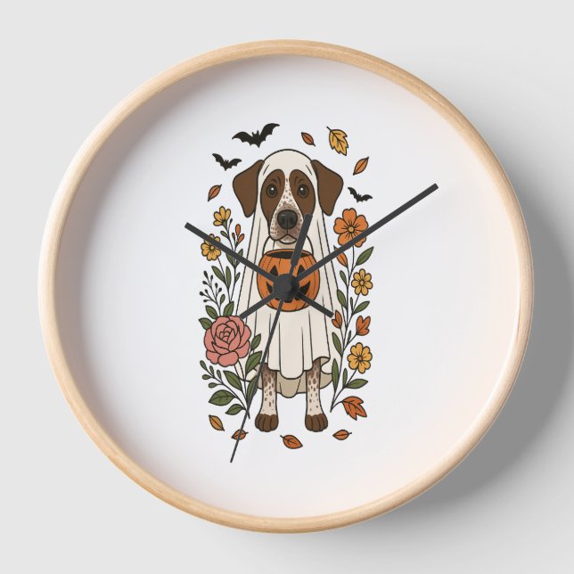 Reloj Halloween German Shorthal (Anverso)