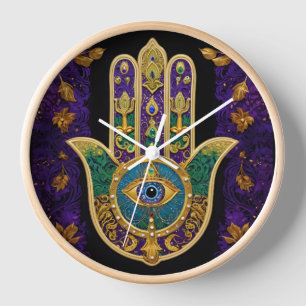 Reloj Hamsa del Tercer Ojo Dorado Ornamentado