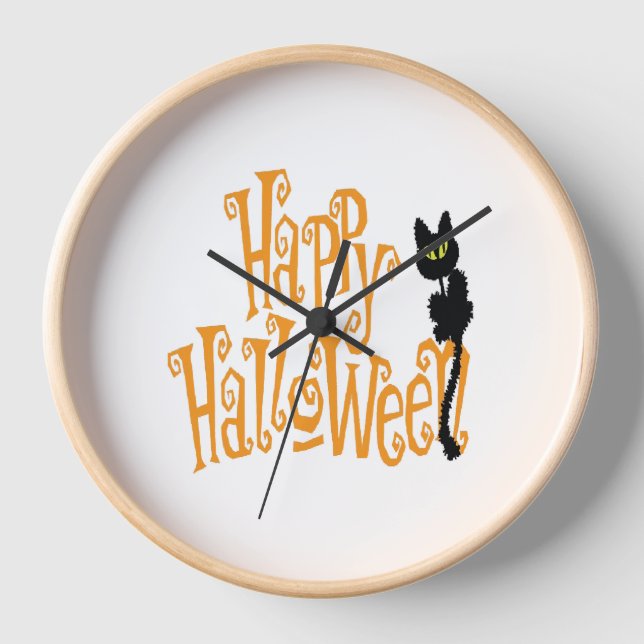 RELOJ HAPPY HALLOWEEN CAT (Anverso)