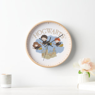 Reloj HARRY POTTER™, Hermione y Ron vuelan sobre HOGWART