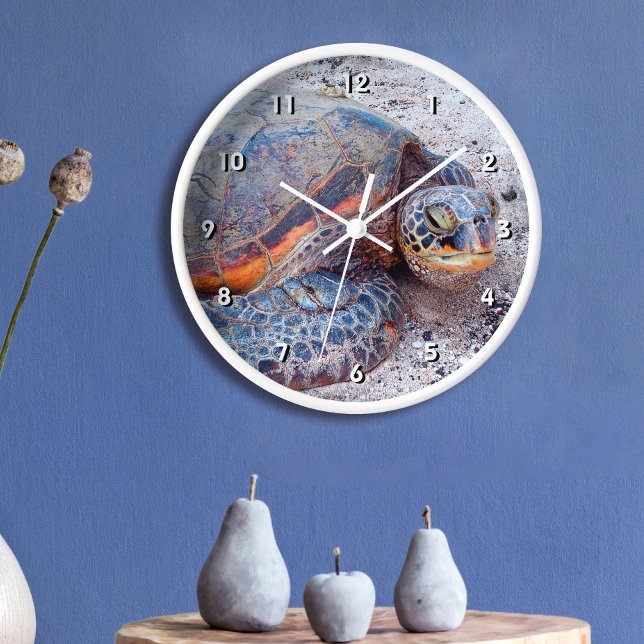 Reloj Hawaii Honu Turtle Sea Tropical Beach Foto Moderna (Subido por el creador)