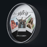 Reloj Hermanas Script Familia Fotografía Collage Amor<br><div class="desc">Hermanas Script Familia Fotografía Collage Amor</div>