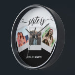 Reloj Hermanas Script Familia Fotografía Collage Amor<br><div class="desc">Hermanas Script Familia Fotografía Collage Amor</div>