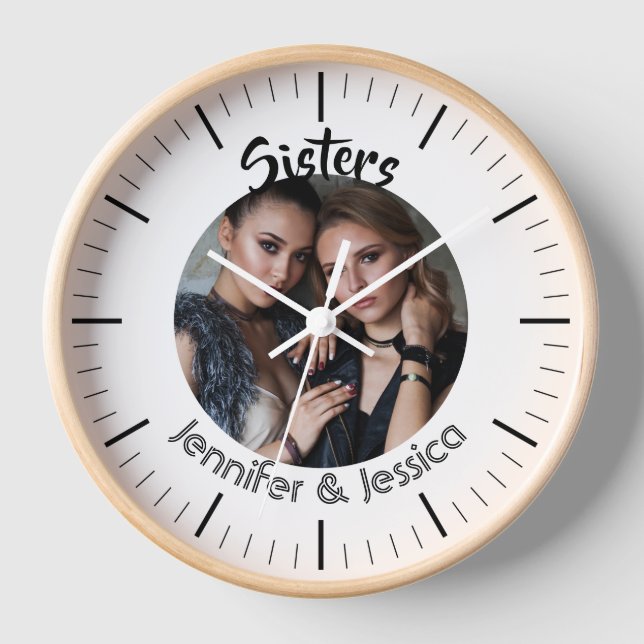 Reloj hermandad personalizado de fotografía mejores amig (Anverso)