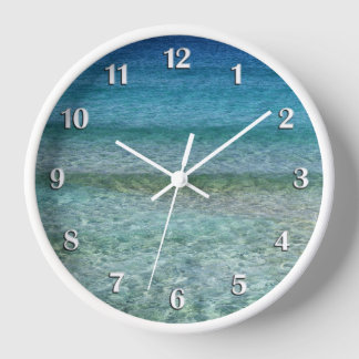 Reloj Hermosa calma en el Mar Caribe Números blancos