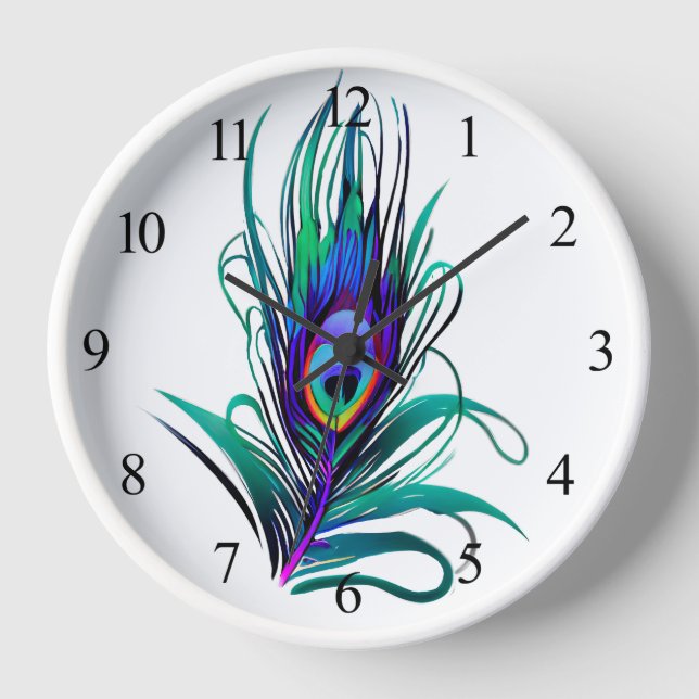 Reloj Hermosa pluma de pavo real (Anverso)
