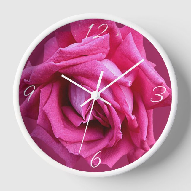 Reloj Hermoso bonito floral rosa rosa caliente boho mode (Anverso)