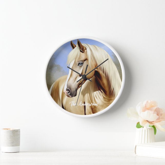 Reloj Hermoso caballo palomino  (Hogar)