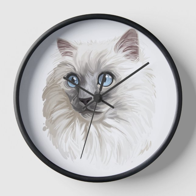 RELOJ HERMOSO COLOR DE AGUA CARA DE KITTEN RAGDOLL (Anverso)