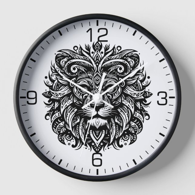 Reloj Hermoso león tribal (Anverso)