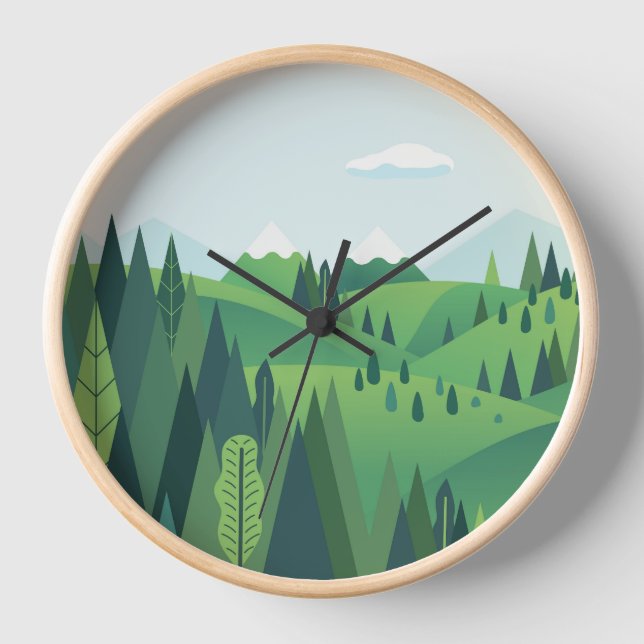 Reloj Hermoso paisaje montañoso (Anverso)