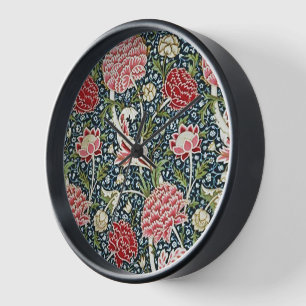 Reloj Hermoso patrón floral Flor Flor Rojo Rosa