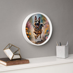 Reloj Hermoso perro pastor alemán
