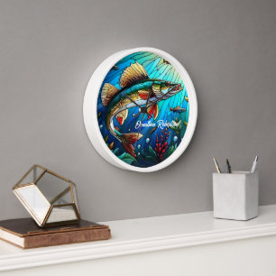 Reloj Hermoso Walleye Pike en el lago