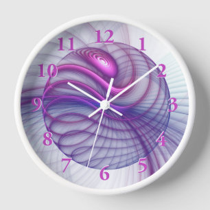 Reloj Hermosos movimientos Resumen Arte Fractal Rosa