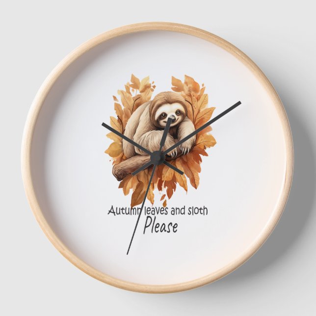 Reloj Hojas de otoño y eslogans por favor (Anverso)