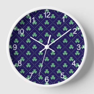 Reloj Hojas de trébol Patrón del Día de San Patricio-532