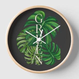 Reloj Hojas verdes de Monstera