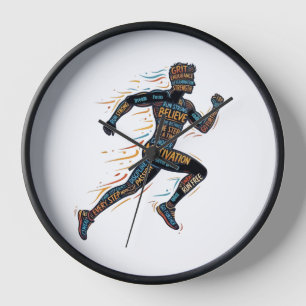 Reloj Hombre Corriendo Corredor Palabras Motivacionales