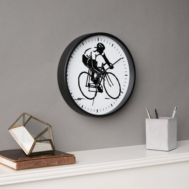 Reloj Hombre silueta montando una bicicleta (Oficina)