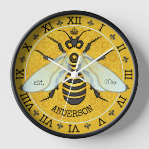 Reloj Honeybee Honeycomb French Bee Bumblebee Personaliz