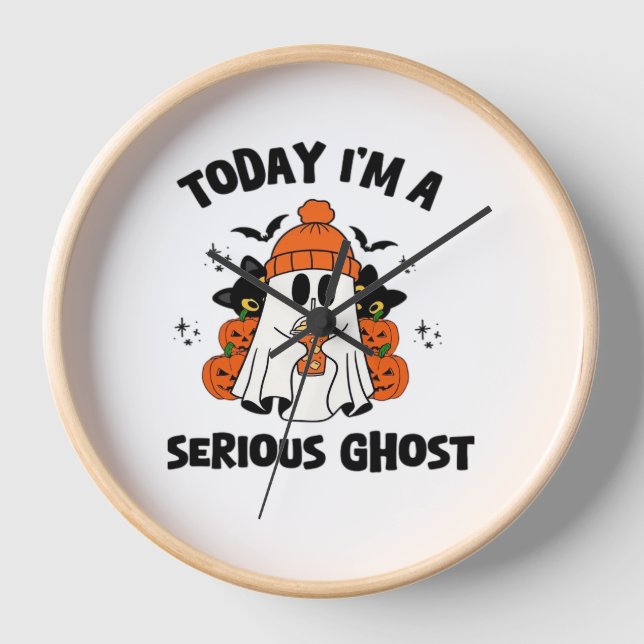 RELOJ HOY SOY UN GRAVE CAFÉ DE FANTASMA DE HALLOWEEN (Anverso)