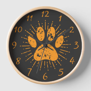 Reloj Huella de pata de perro con rayo de sol angustiado