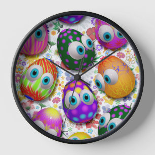 Reloj Huevos de Pascua de dibujos animados lindos y dive