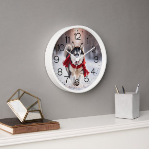 Reloj Husky Lleva Una Fraude De Invierno Rojo