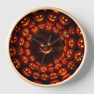 Reloj Hypnotic Pumpkin Vortex Clock | Halloween Glow Art