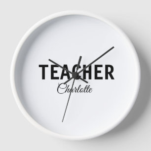Reloj I am teacher school Collegeadd your name text simp