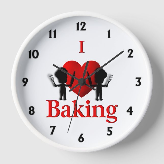 Reloj I Heart Baking Bakers (Anverso)