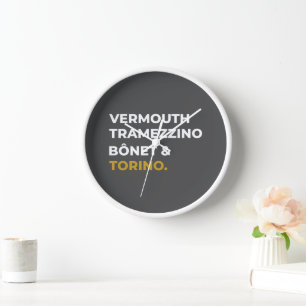 Reloj Iconos gastronómicos de Turín - Vermú, Tramezzino,
