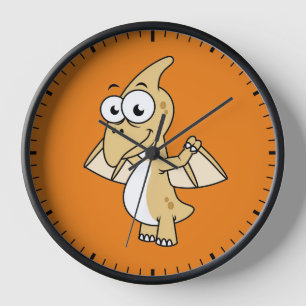 Reloj Ilustracion Cuto De Un Pterodáctilo. 2