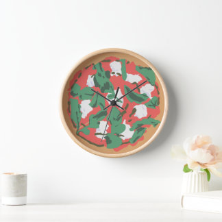 Reloj Ilustracion De Arte Pizza Dibujando Un Moderno Mur