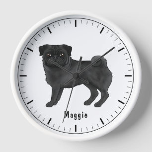 Reloj Ilustración de dibujos animados de adorable perro