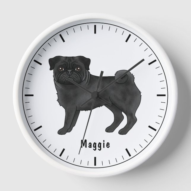 Reloj Ilustración de dibujos animados de adorable perro  (Anverso)