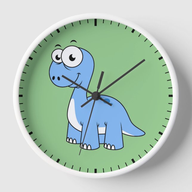 Reloj Ilustracion De Un Brontosauro. (Anverso)