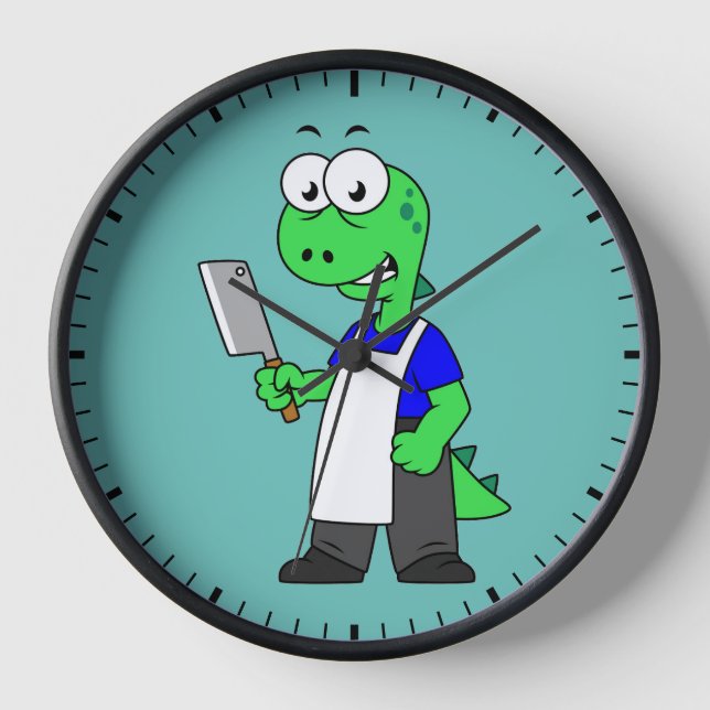 Reloj Ilustracion De Un Carnicero Tirrannosauro. (Anverso)