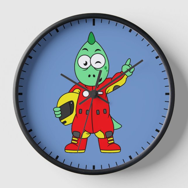 Reloj Ilustracion De Un Conductor De Allosaurus Race. (Anverso)