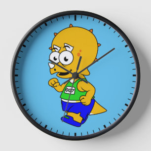 Reloj Ilustracion De Un Corredor De Triceratops.