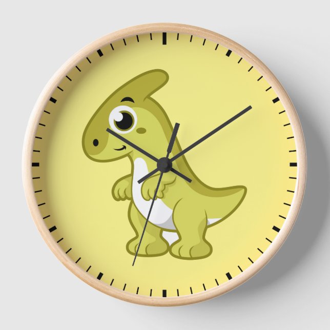 Reloj Ilustracion De Un Dinosaurio Parasaurolophus. (Anverso)